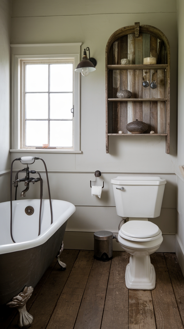Timeless Farmhouse Guest Bath with Vintage Touches