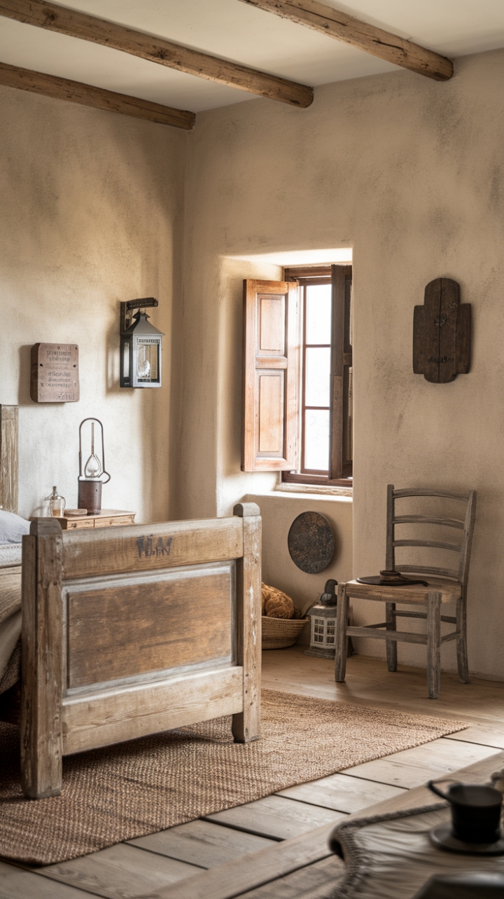 Rustic Elegance: A Cozy Countryside Bedroom Retreat