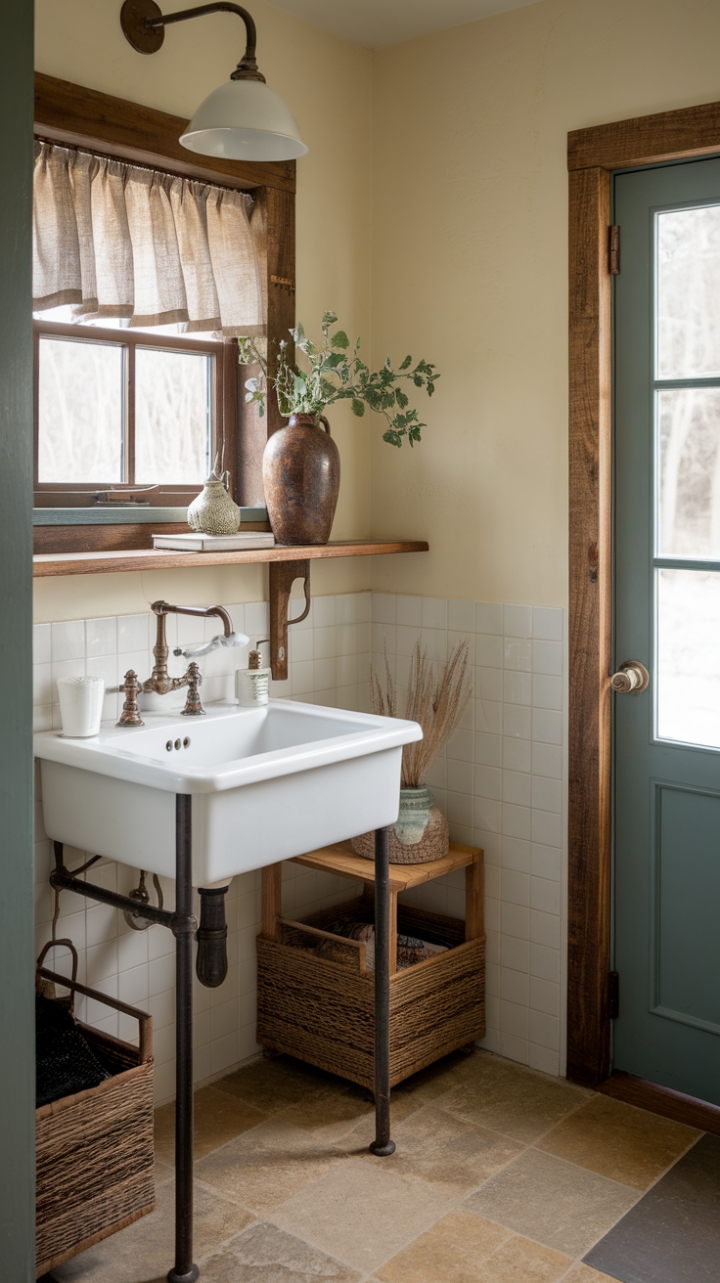 Rustic Charm: A Cozy Farmhouse Half Bath