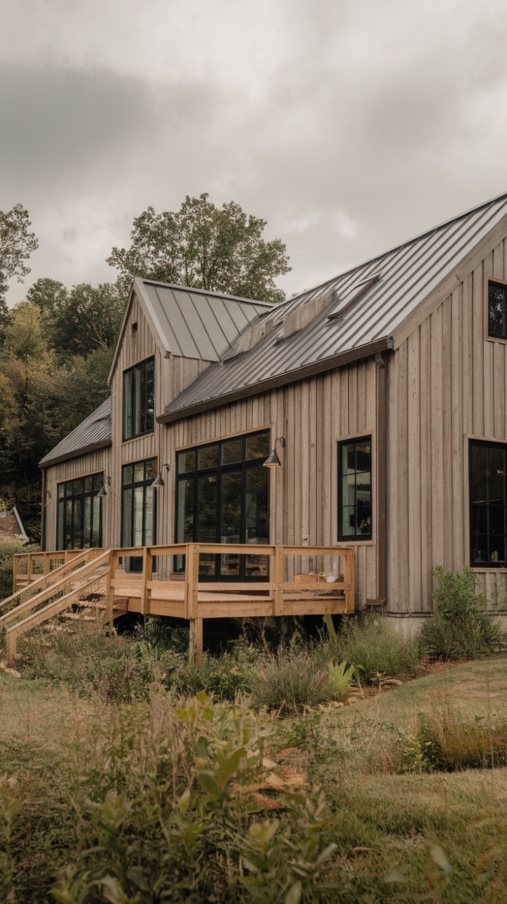 Rustic Charm Meets Modern Elegance in a Lush Green Farmhouse