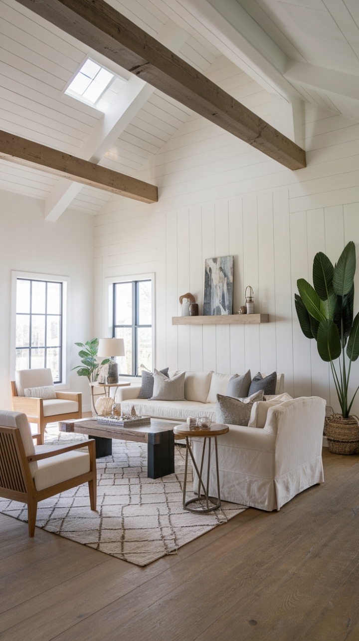 Contemporary Comfort with Rustic Details in a Modern Farmhouse Living Room