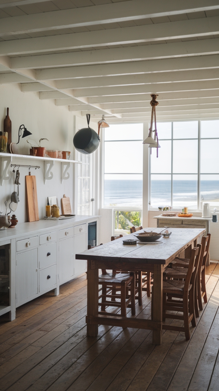 Ocean View Retreat: A Serene Coastal Farmhouse Kitchen
