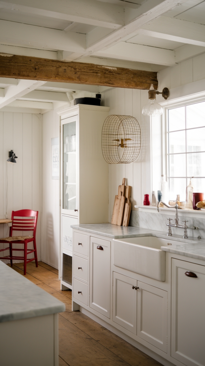 Rustic Charm Meets Coastal Serenity in a Bright Kitchen Retreat