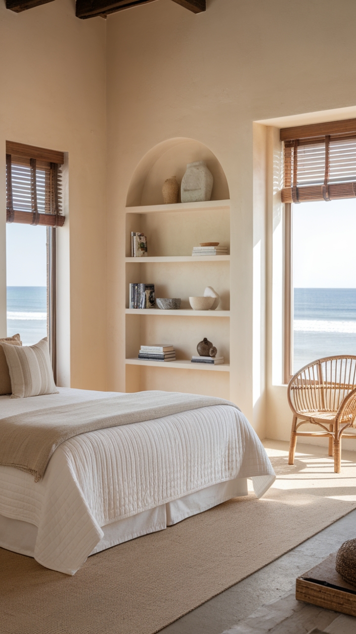 Tranquil Ocean-Inspired Bedroom with Soft Textures