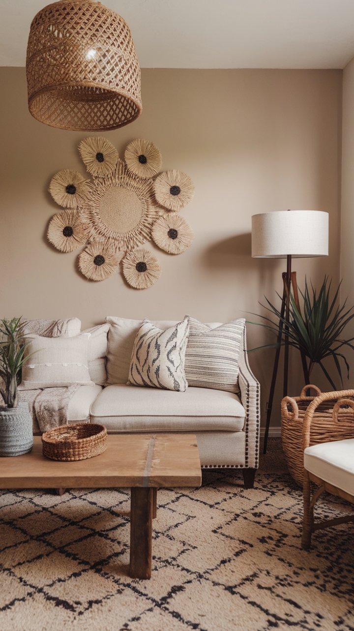 Warm Modern Farmhouse Boho Living Room Inspiration