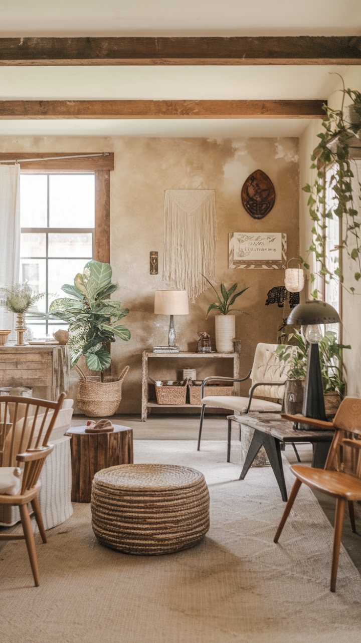 Eclectic Warmth: A Modern Farmhouse with Bohemian Flair