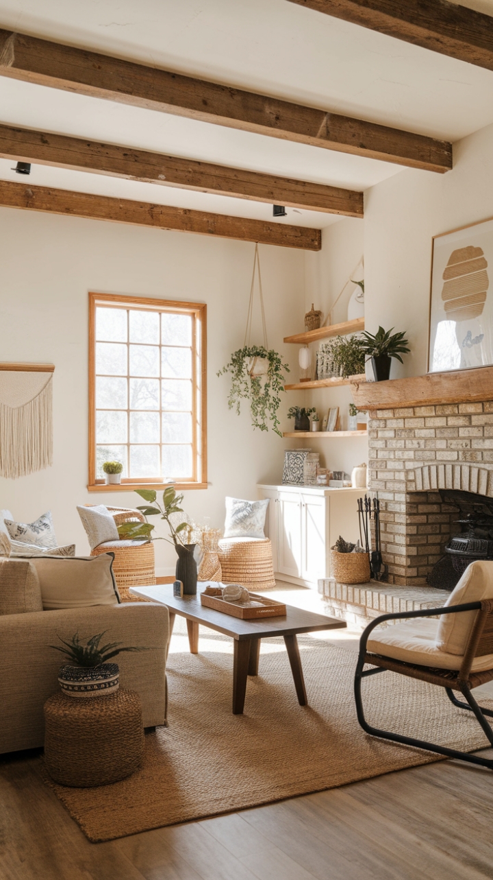 Cozy Retreat with Exposed Beams and Indoor-Outdoor Vibe