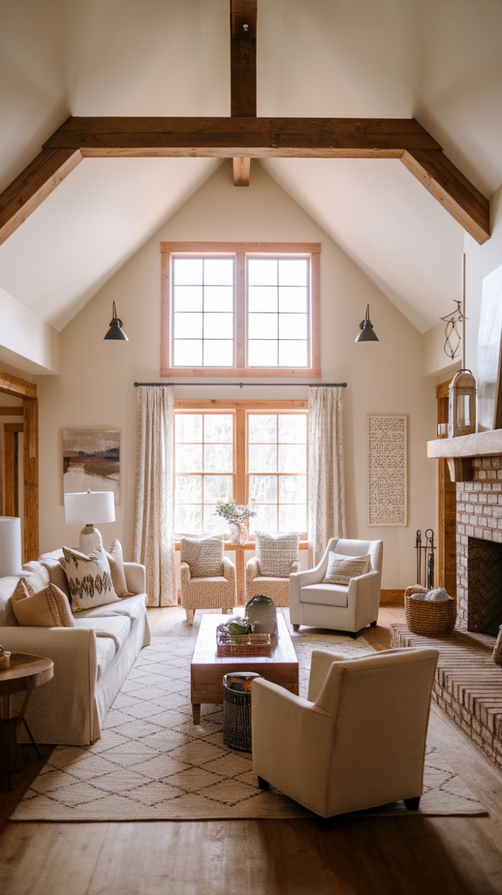 Embracing Warmth and Style in a Boho Farmhouse Living Space