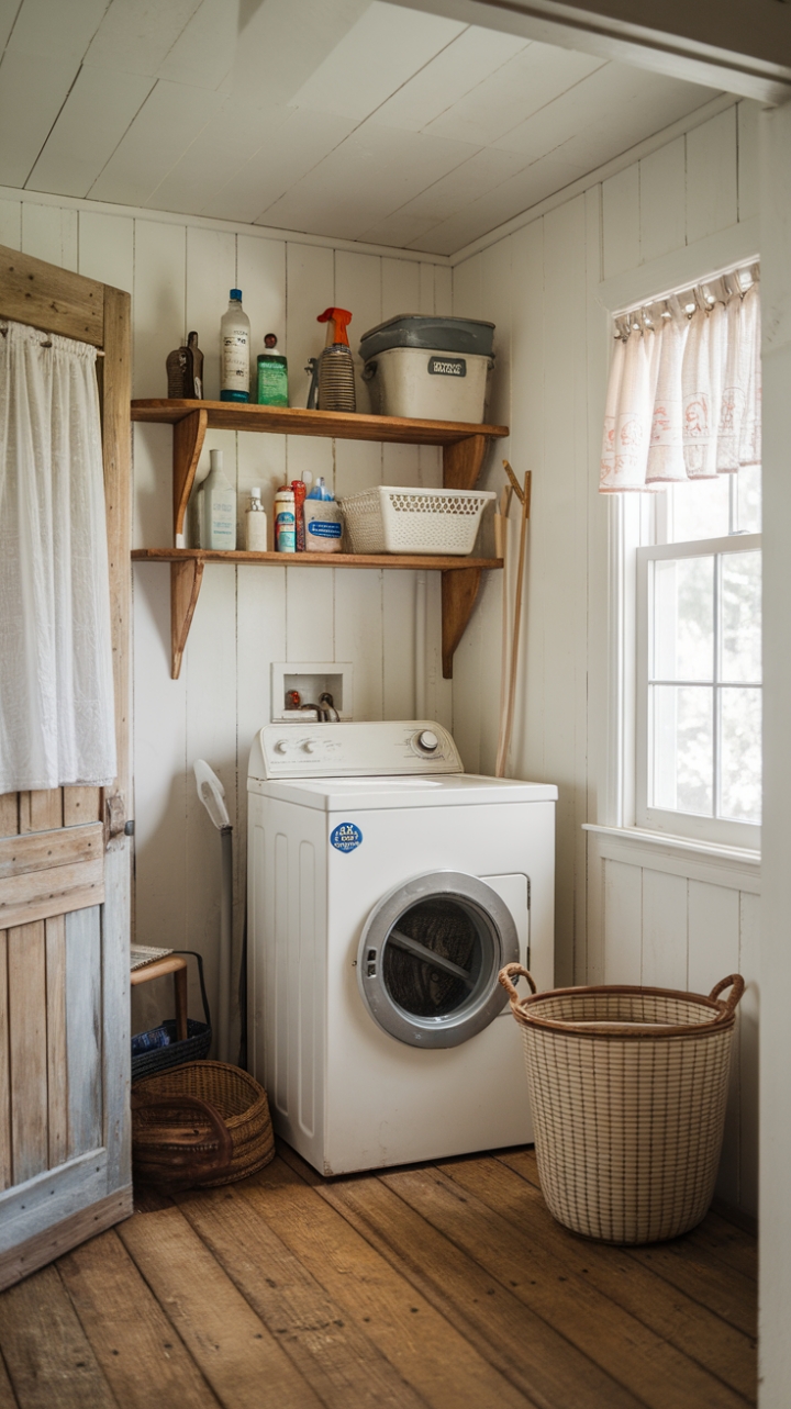 Rustic Charm: A Simple Laundry Room Retreat