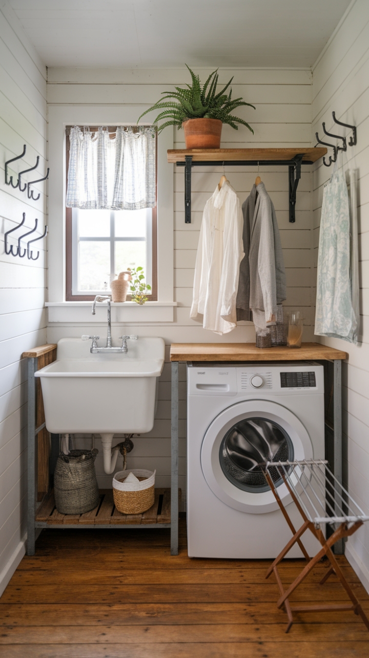 Charming Cottage Laundry Room with Rustic Elegance