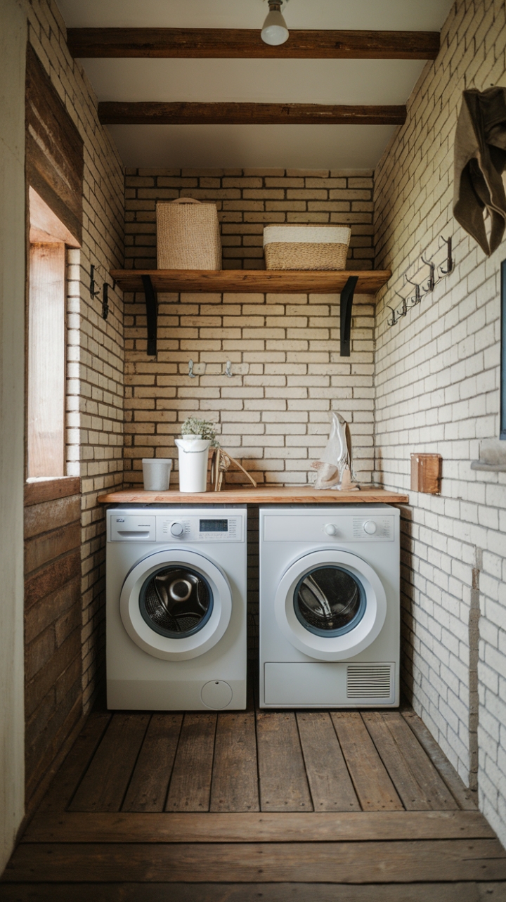 Charming Farmhouse Laundry Nook: Beauty Meets Functionality