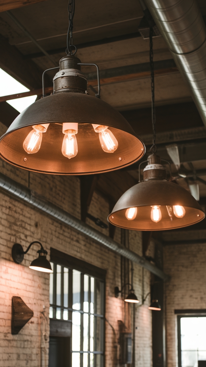 Vintage Industrial Fixtures Illuminate Charming Farmhouse