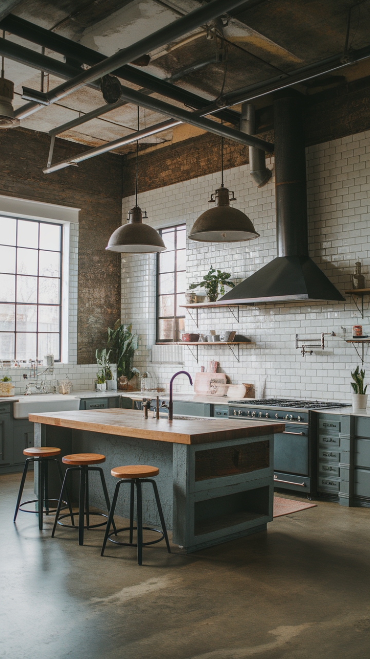 Rustic Meets Industrial: A Warm and Inviting Kitchen Design