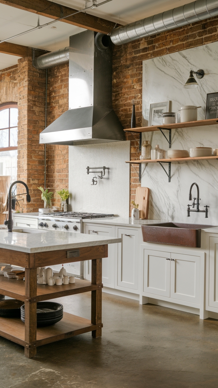 Blending Raw Materials with Classic Style for a Chic, Grounded Space