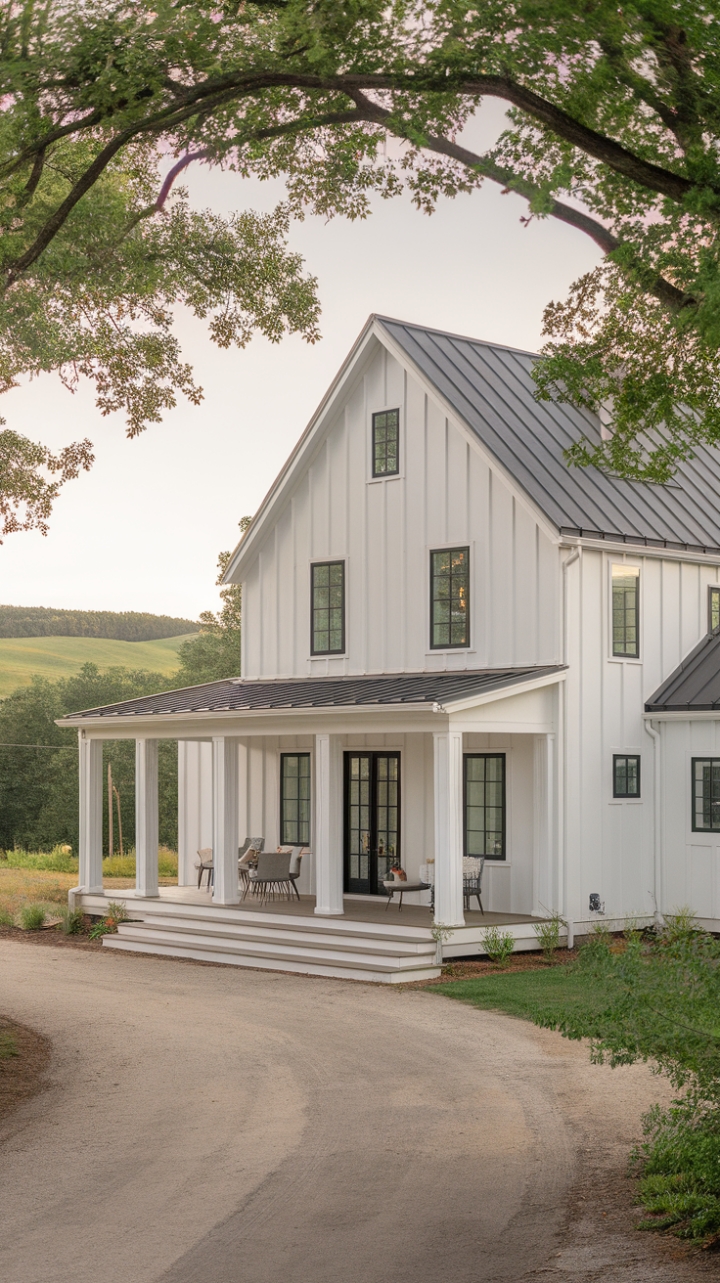 Charming Modern Farmhouse with Bold Black Accents