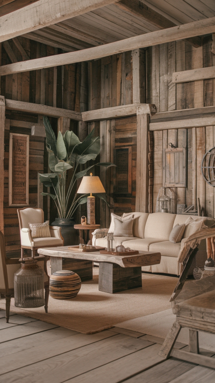 Warmth and Comfort in a Rustic Living Space