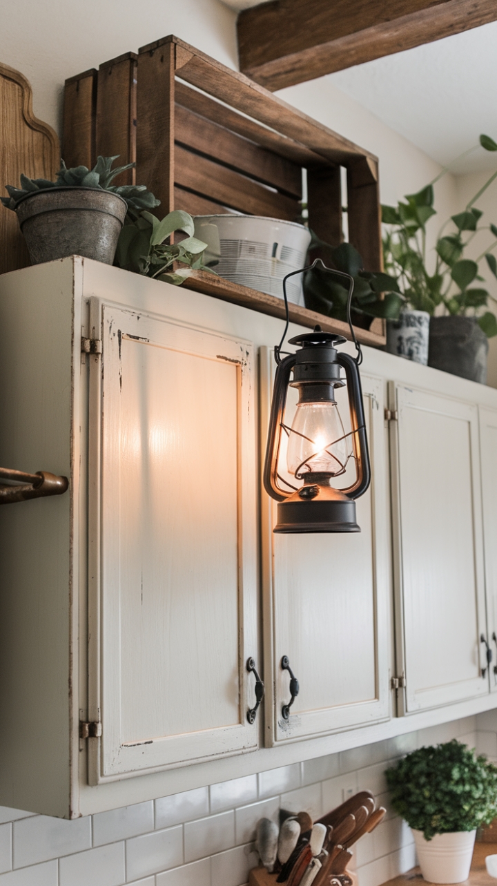 Warm Glow and Rustic Charm in a Farmhouse Kitchen