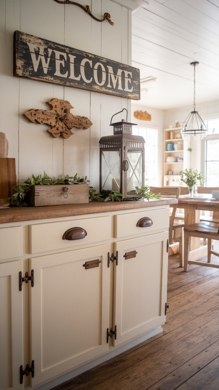 Cozy Farmhouse Dining with Distressed Details