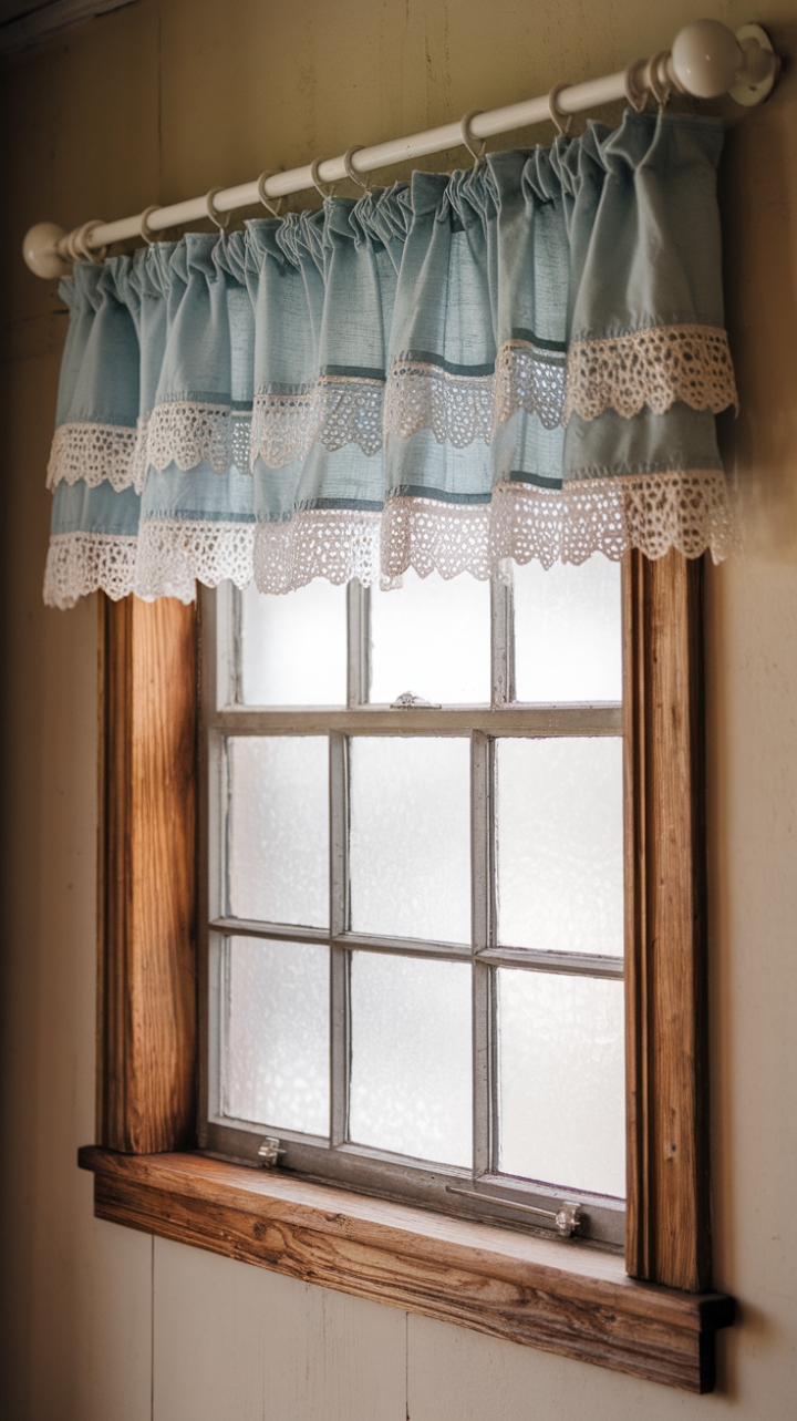 Vintage-Inspired Ruffled Valance for Country Kitchens