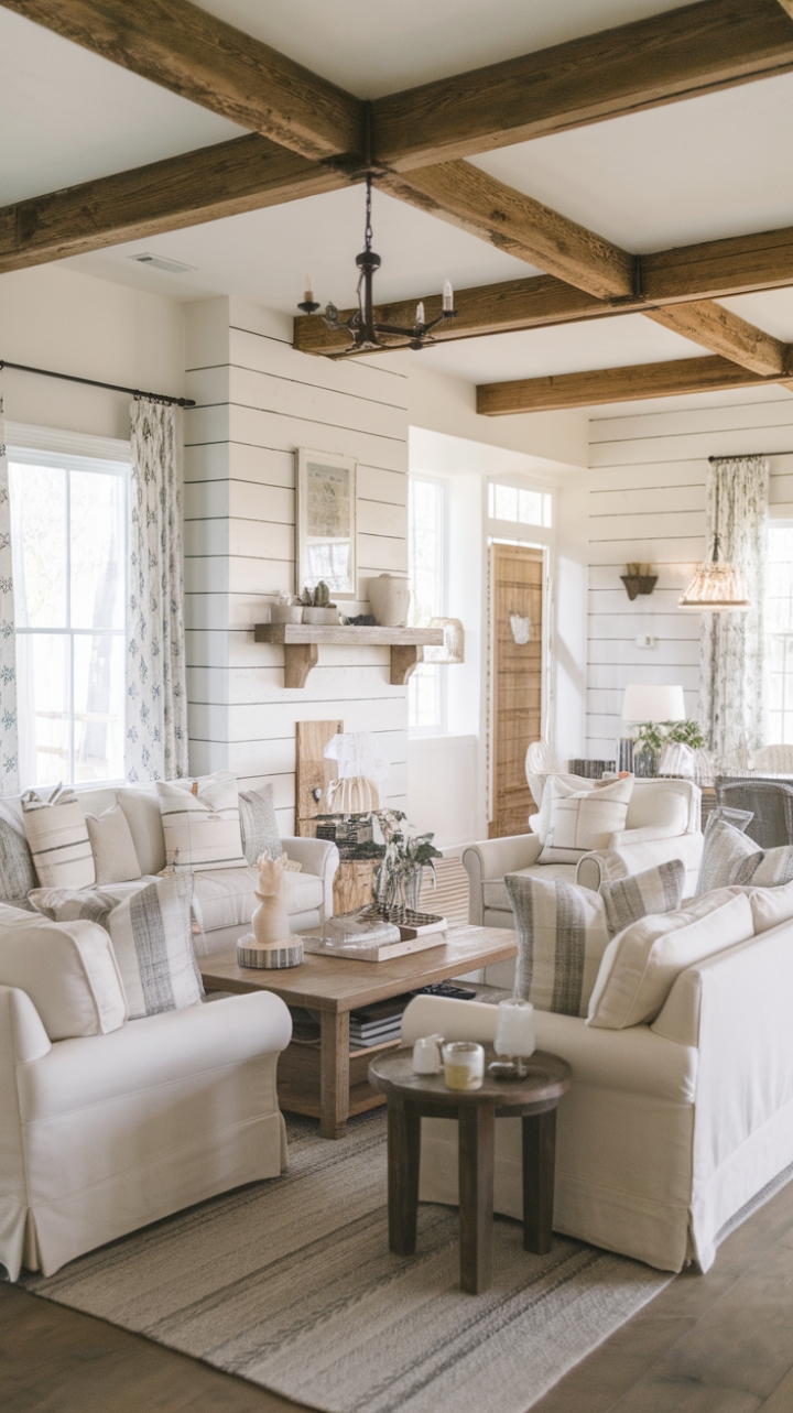 Charming Farmhouse Living Room with Vintage Touches