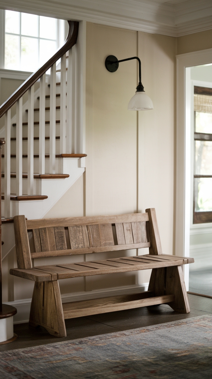 Inviting Entryway Vignette with Clean Lines and Warm Details