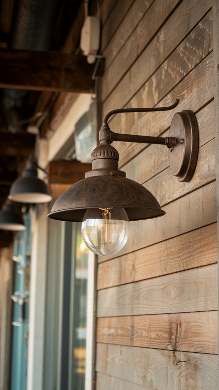Industrial Farmhouse Wall Light with Weathered Charm