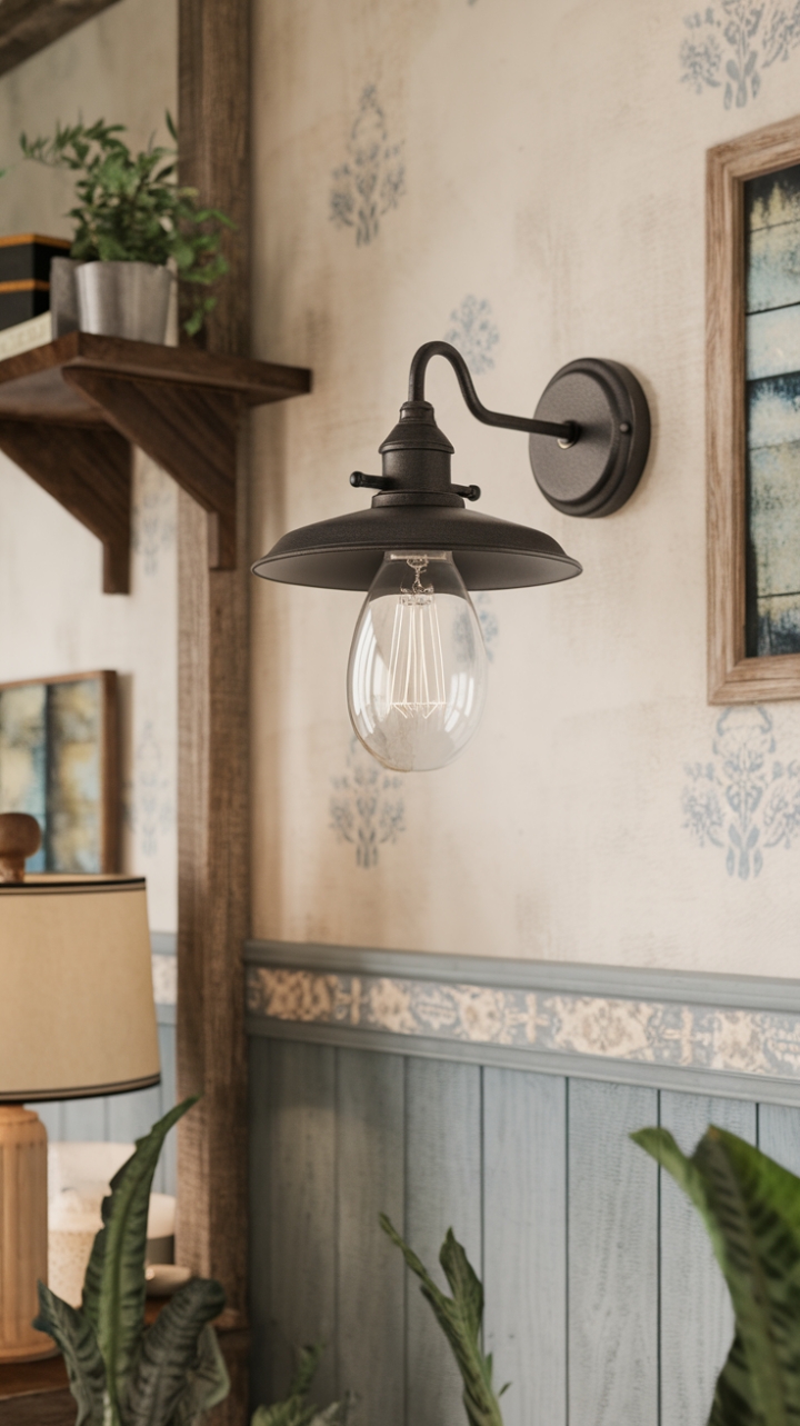 Rustic Vintage Wall Sconce for Cozy Farmhouse Charm