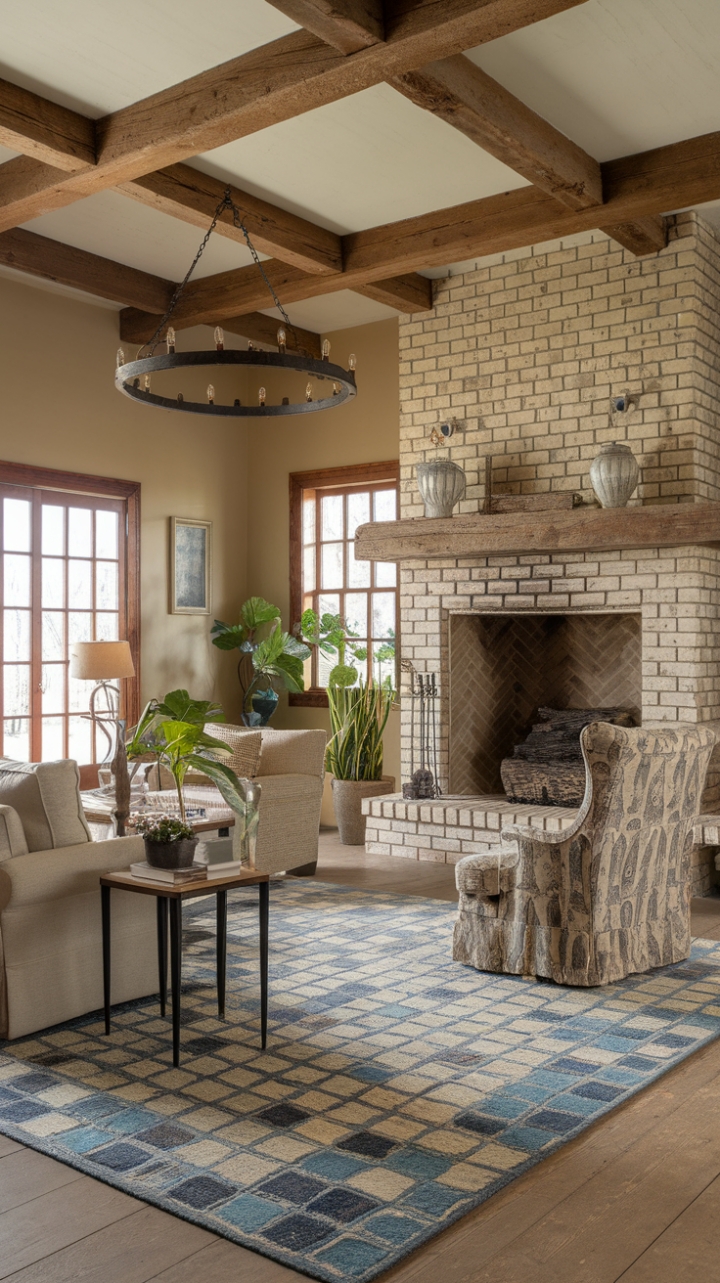 Rustic Charm: A Cozy Country Living Room