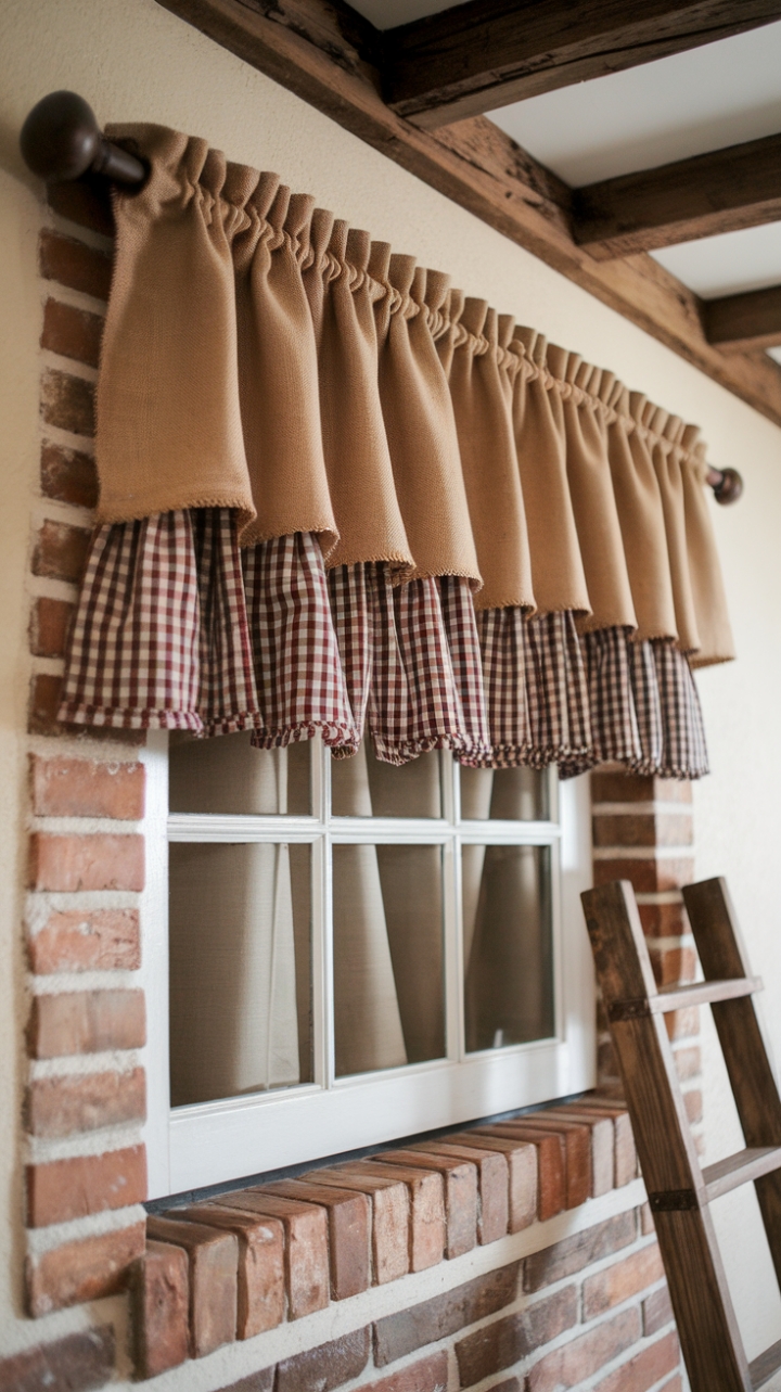 Rustic Elegance: Layered Valances for a Warm, Inviting Look