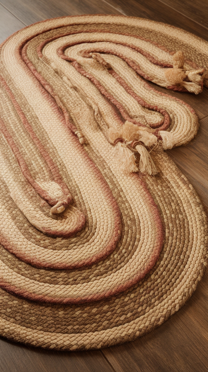 Rustic Charm: Vintage Braided Rug for Cozy Interiors