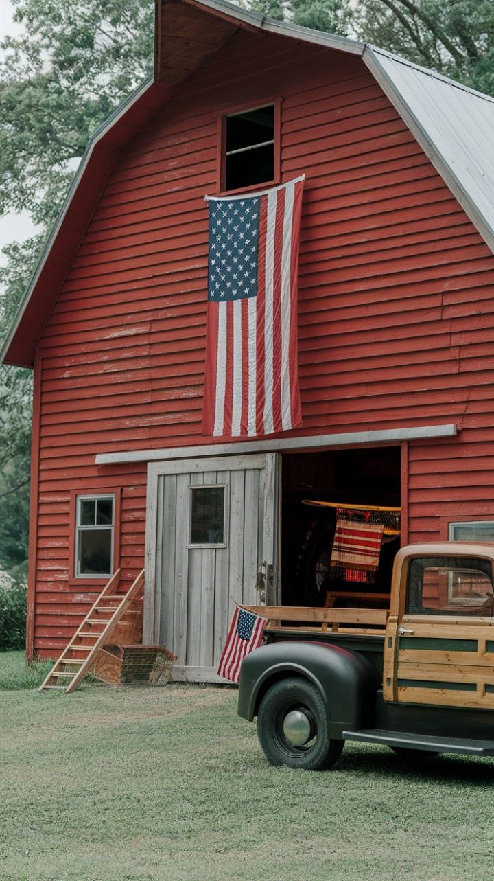 Classic Red Barn Sets the Scene for a Festive Fourth