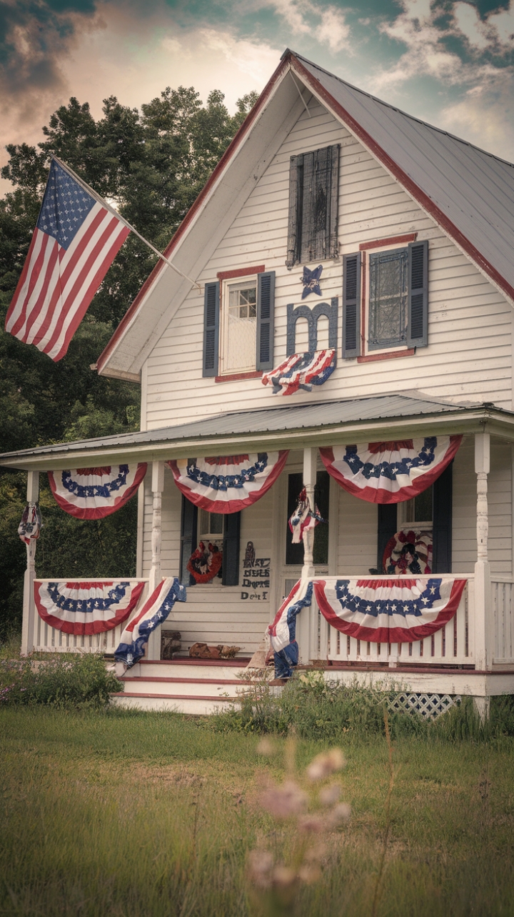 Rustic Farmhouse Celebrates Independence Day with Patriotic Charm