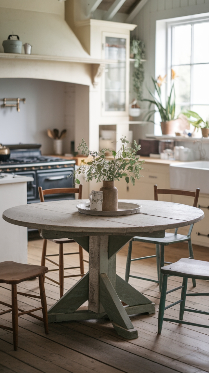 Charming Farmhouse Kitchen with a Cozy Round Table