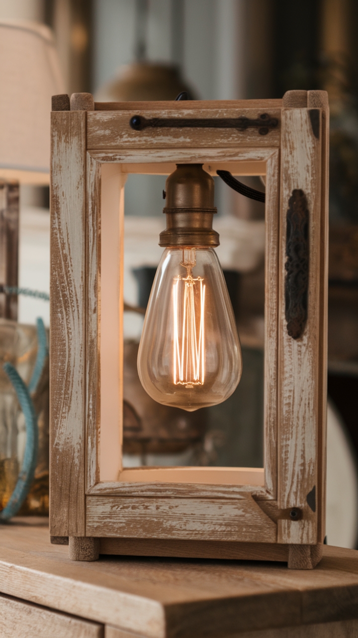 Timeless Distressed Wood Lamp for Warm Decor