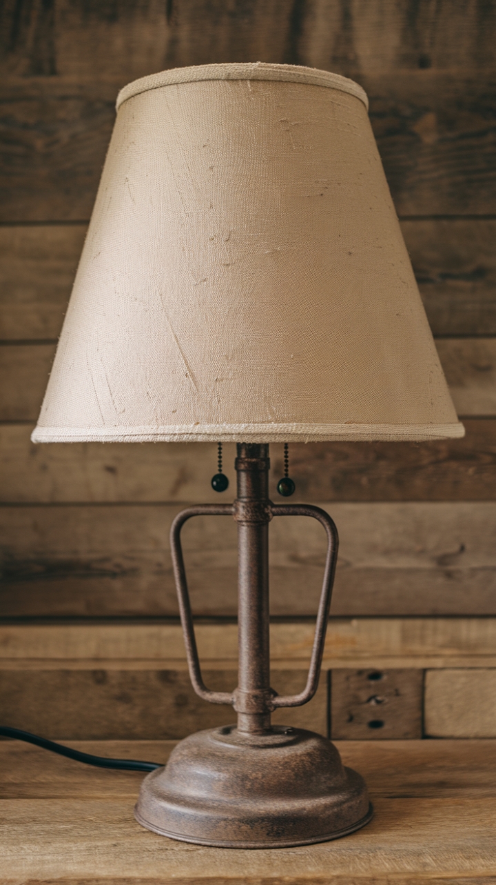 Timeless Warmth: Distressed Finish Rustic Lamp