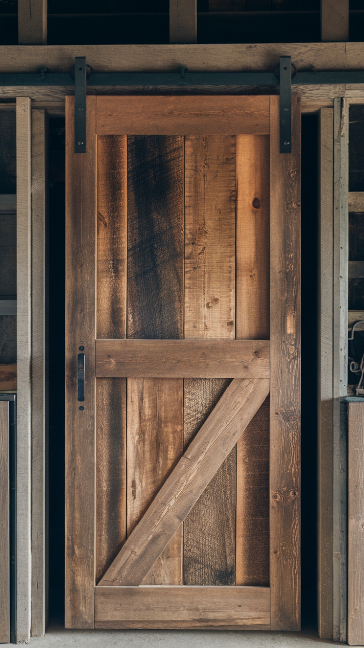 Rustic Sliding Pantry Door as a Charming Focal Point