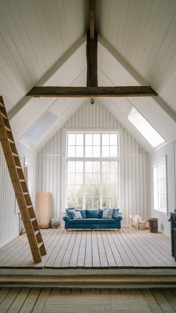 Serene Farmhouse Retreat with Sunlit Wood Details
