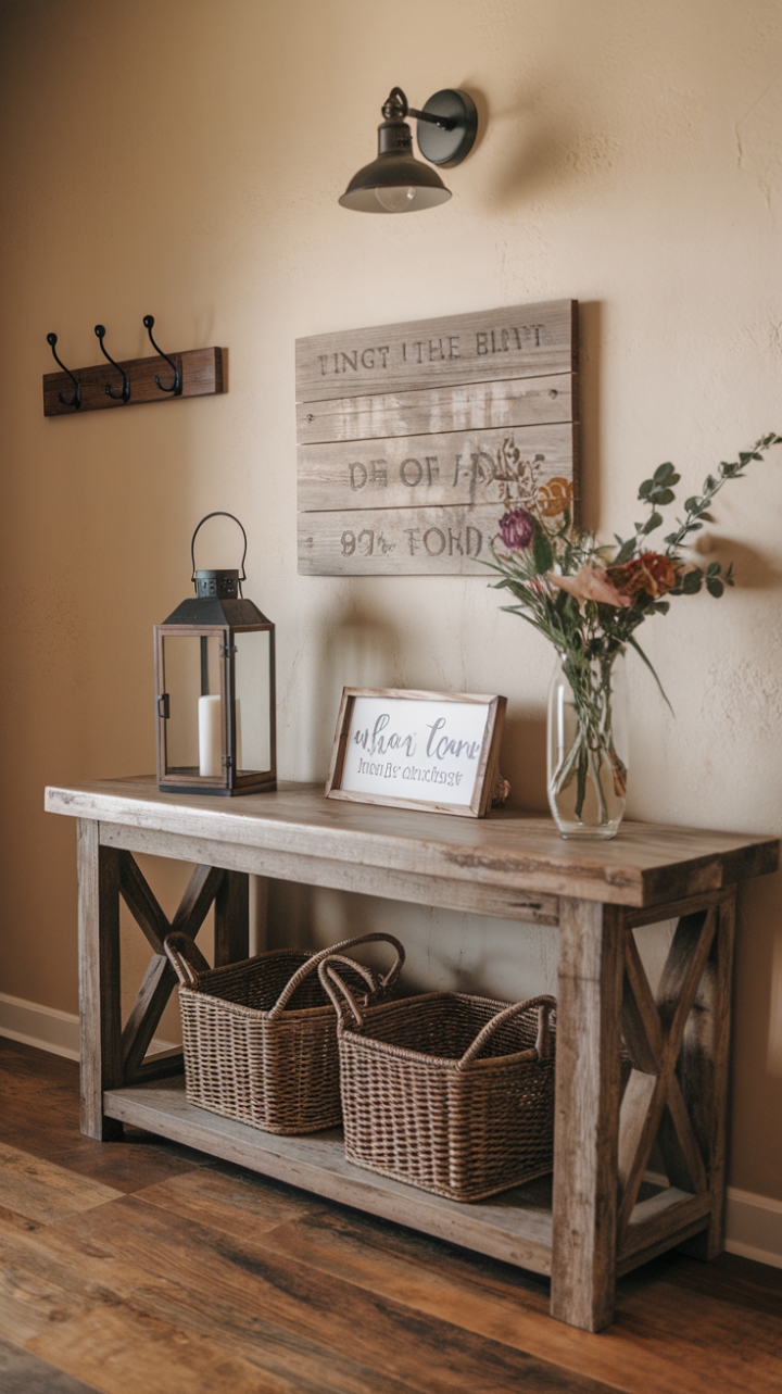 Cozy Entryway: Rustic Console and Curated Decor
