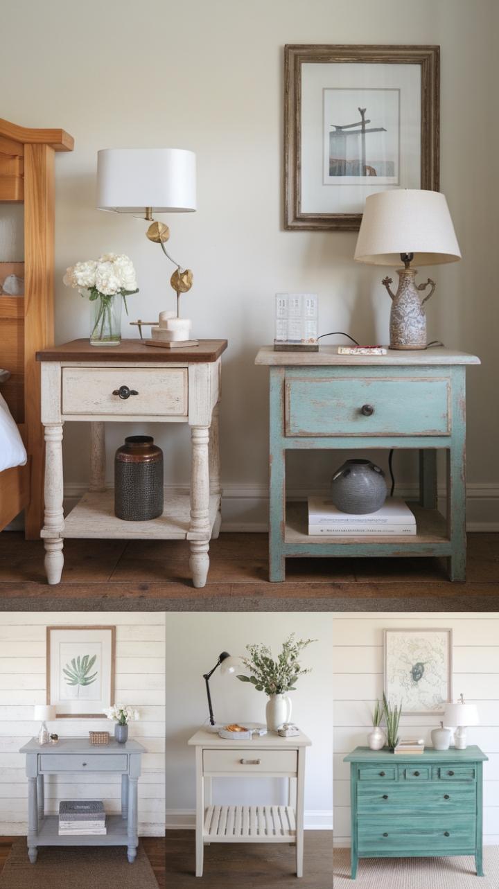 Rustic Charm: Elevate Your Bedside with Weathered Simplicity