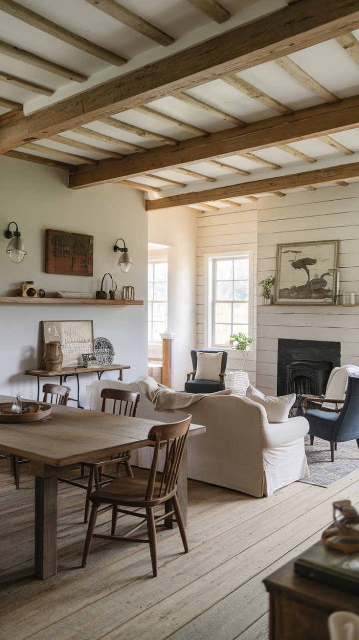 Rustic Elegance: A Cozy Family Room with Modern Comforts