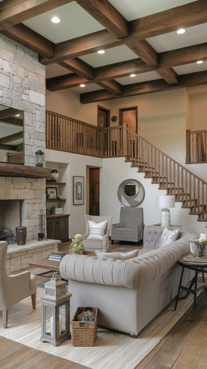 Cozy Farmhouse Family Room: A Warm Retreat for Relaxation and Connection