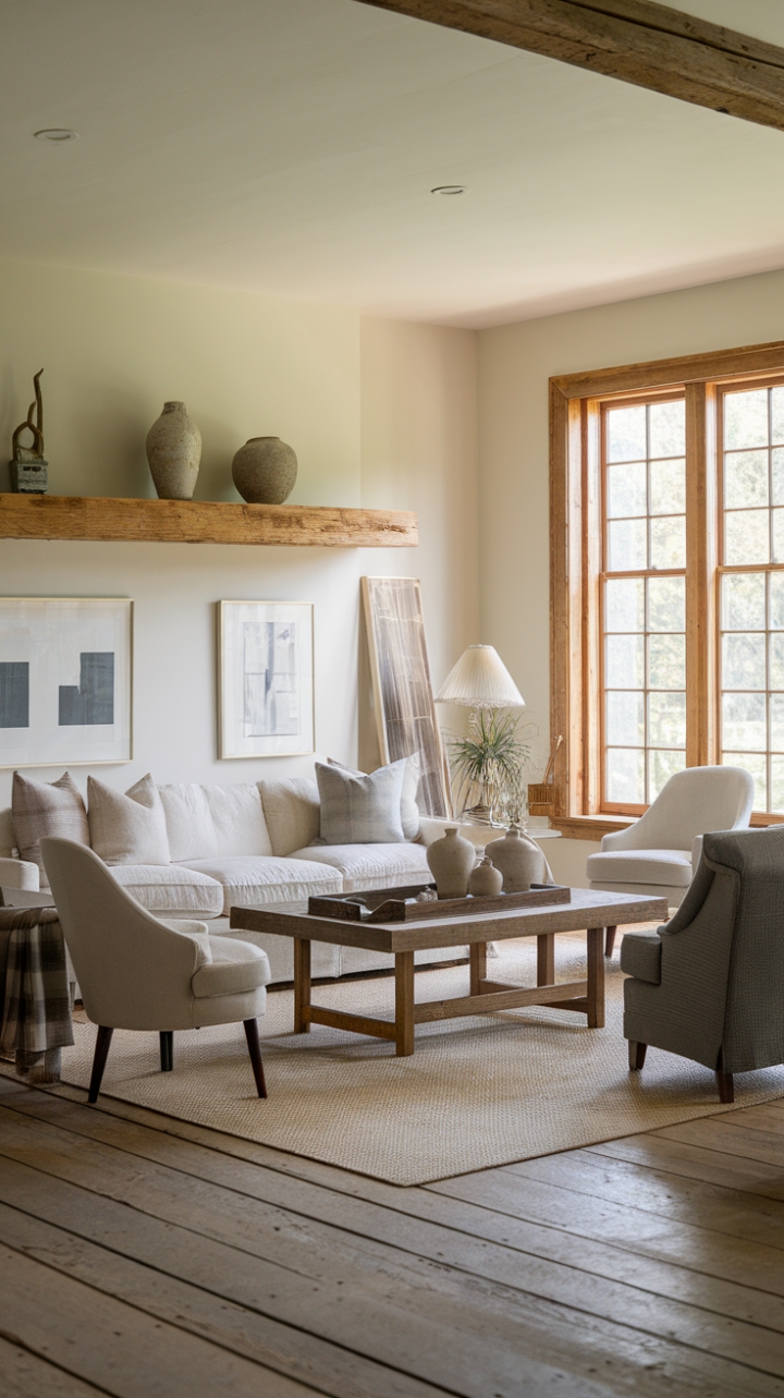 Rustic Warmth: A Family Room Blending Comfort and Style