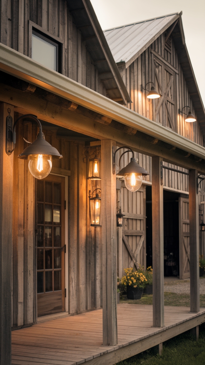 Elegant Outdoor Lighting Elevates Rustic Charm