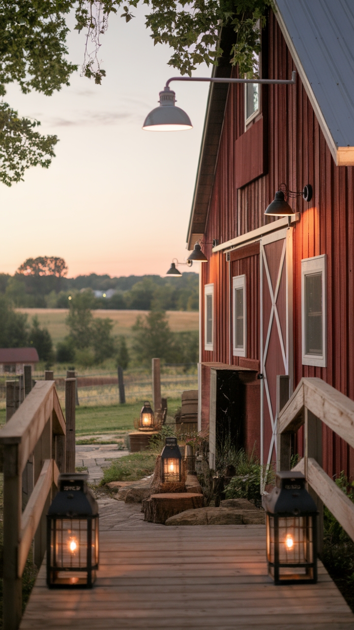 Rustic Farmhouse in Warm Evening Glow
