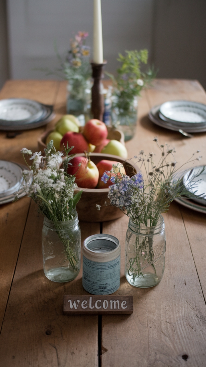 Nature-Inspired Elegance in a Cozy Farmhouse Dining Area