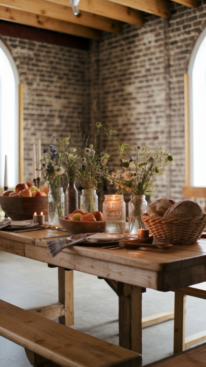 Rustic Elegance: A Warm, Welcoming Table Scene