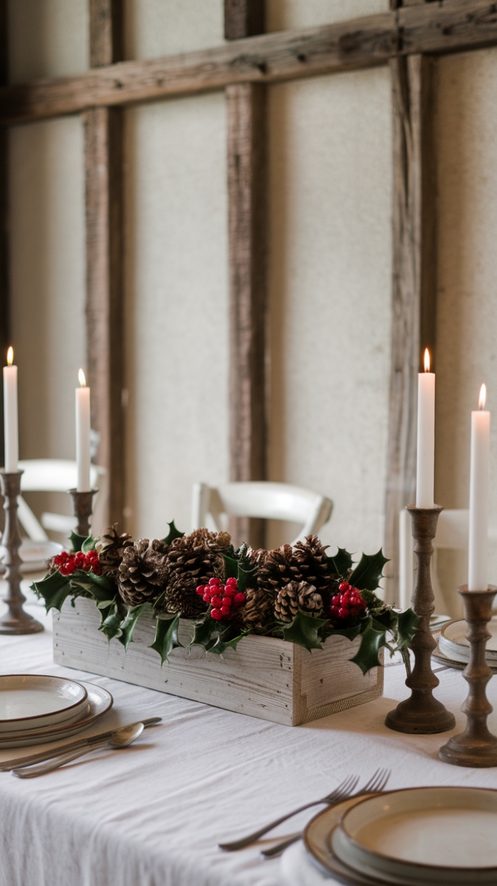 Cozy Elegance: Nature-Inspired Holiday Setting
