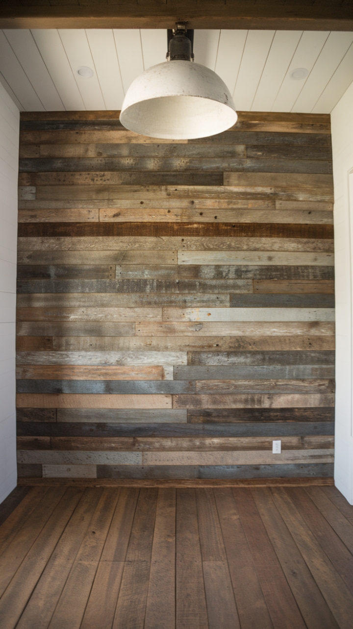 Rustic Charm: Reclaimed Barn Wood and Industrial Lighting