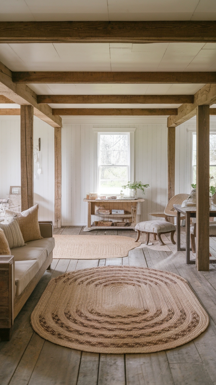Vintage Farmhouse Elegance Anchored by Natural Textures