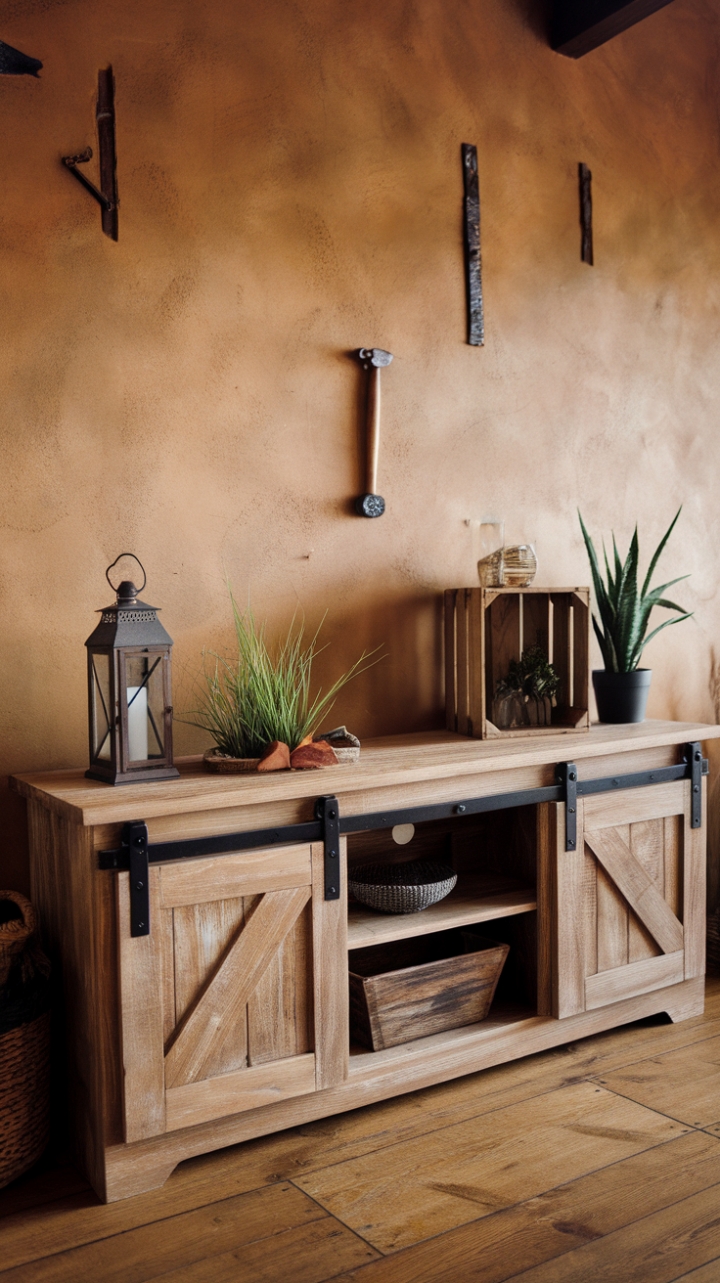 Warmth and Function: A Rustic Farmhouse TV Stand with Style
